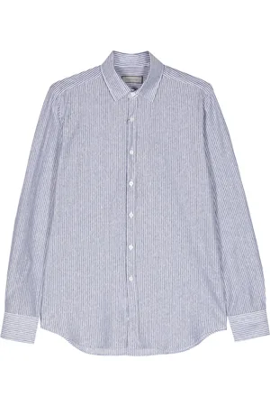 CANALI Striped cotton linen shirt