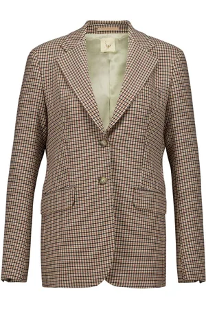 Paula Houndstooth-check wool blazer