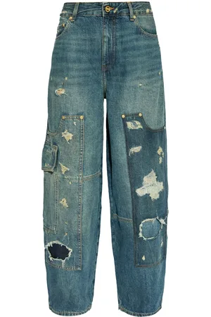 Ganni Cargo-pocket wide-leg jeans