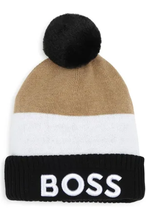 HUGO BOSS Logo-embroidered knitted beanie