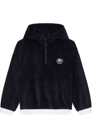 Dolce & Gabbana Logo-embroidered velvet hoodie