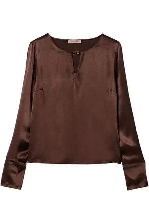 Twin-Set Appliqué-logo satin blouse