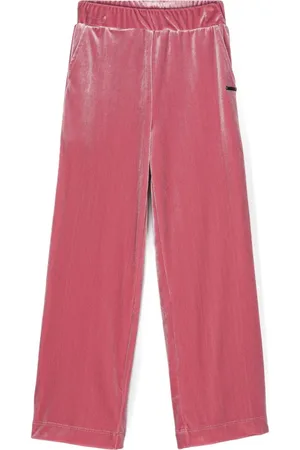 MONNALISA Velvet-effect track pants
