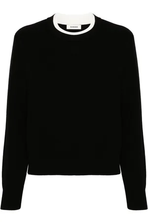 Sandro Logo-embroidered crew-neck jumper