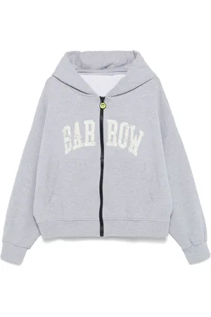 BARROW Logo-print zip-up hoodie