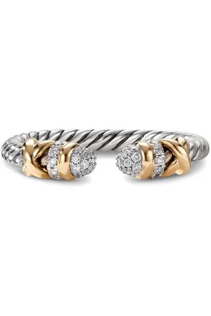 David Yurman 18kt yellow gold and sterling Petite Helena Open diamond ring (2.5mm)