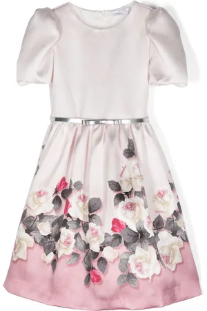 MONNALISA Floral-print satin dress