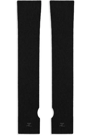 Courrèges Ribbed wool mittens