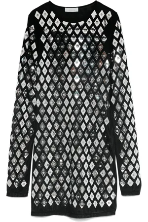 Paco rabanne Geometric-studded mini dress