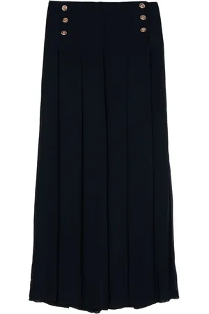 Edward Achour Paris Button-detailed wide leg trousers
