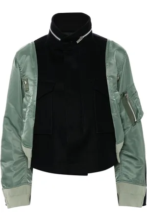 SACAI Panelled cropped jacket