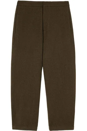 Jil Sander Logo-patch wool tapered trousers