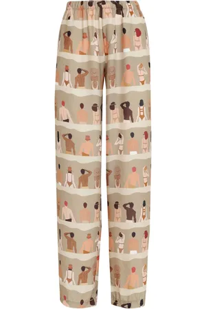 AMIR SLAMA Swimmer-print straight-leg trousers