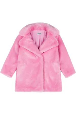 Moschino Logo-print faux fur jacket