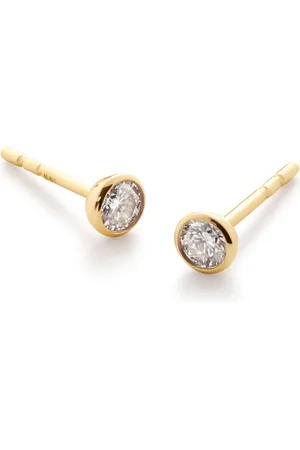 Monica Vinader 18kt vermeil Solitaire diamond earrings