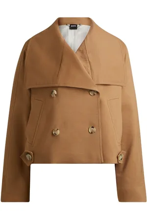 HUGO BOSS Draped-collar cropped jacket