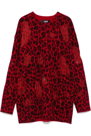 VERSACE Leopard-print sweater