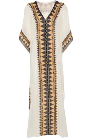 Dolci Follie Abstract-print beaded kaftan