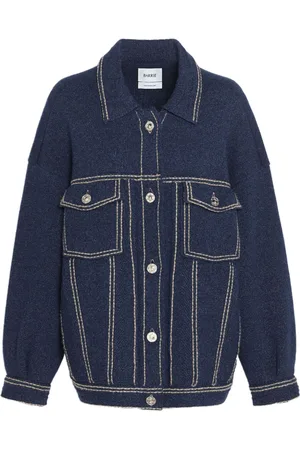 Barrie Contrast-stitching denim-effect jacket
