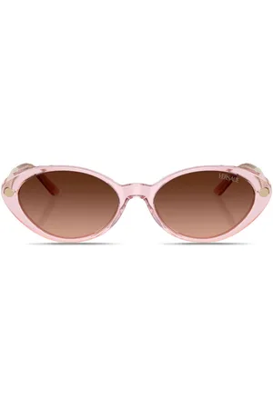 VERSACE Greca-plaque oval-frame sunglasses