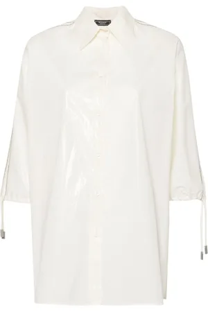 PESERICO SIGN Beaded trim-detail taffeta shirt