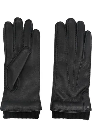 CANALI Seam-detailing leather gloves