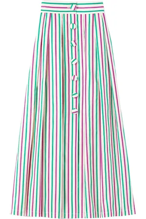 Destree Striped buttoned skirt