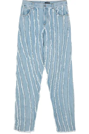 MUGLER Frayed panelled jeans