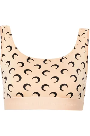 Marine Serre Crescent Moon-print crop top