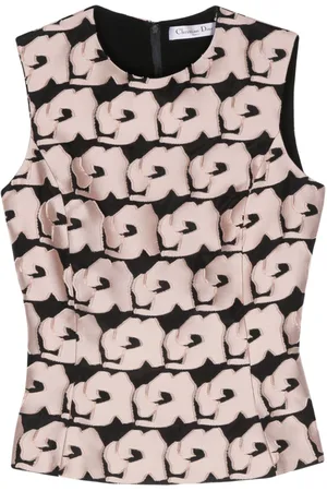 Dior 2010s floral-appliqué tank top