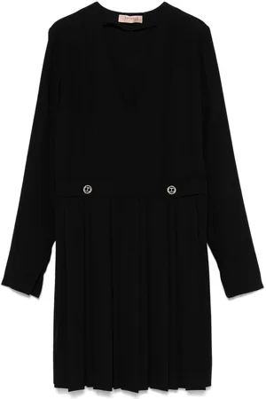 Twin-Set Pleated crepe mini dress