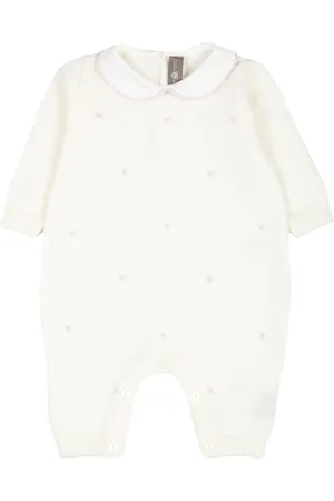 LITTLE BEAR Polka dot-embroidery romper