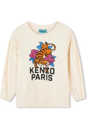 Kenzo Floral tiger print long-sleeved T-shirt