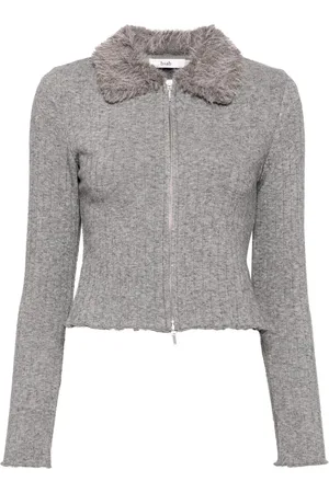 B+AB Zip-up ribbed cardigan