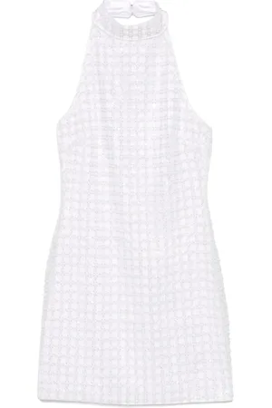 ROTATE Beaded halterneck mini dress