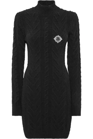 Philipp Plein Appliqué knitted mini dress