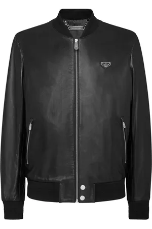 Philipp Plein Leather bomber jacket