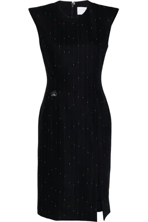 GENNY Pinstriped bodycon midi dress