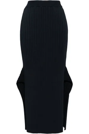 Stella McCartney Ribbed flared slit midi skirt