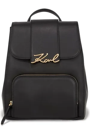 Karl Lagerfeld Logo-plaque leather backpack