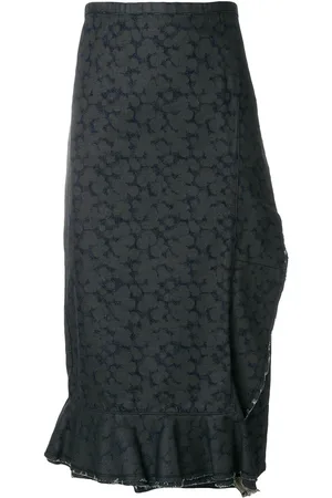 Comme des Garçons Wrap denim printed skirt