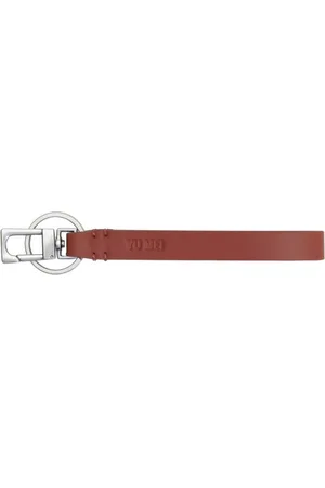 Yu Mei Logo-debossed leather keyring