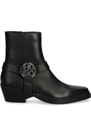 HUGO BOSS 50mm logo plaque biker boots