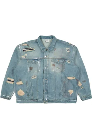Vetements Ripped-detailing denim jacket