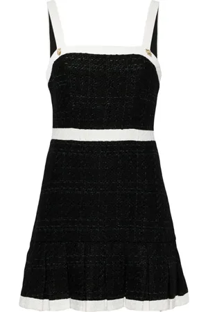 ALICE+OLIVIA Clarine square neck pleated dress