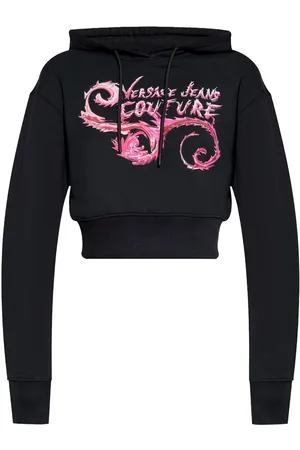 VERSACE Logo-print cotton hoodie