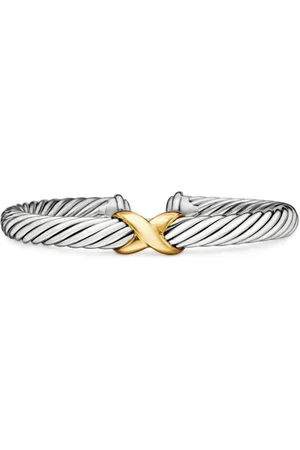 David Yurman 14kt yellow gold and sterling silver Classic Cable bracelet (7mm)