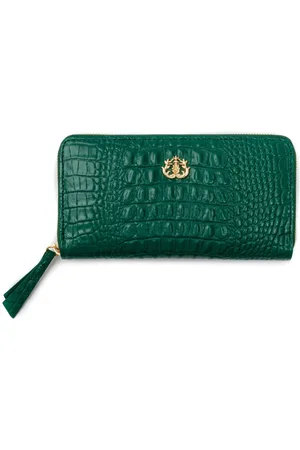 Isla Ibiza Crocodile-embossed leather wallet