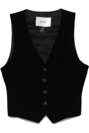 NISSA Velvet V-neck waistcoat