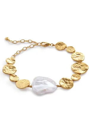 Monica Vinader Capri Keshi Pearl Disc bracelet